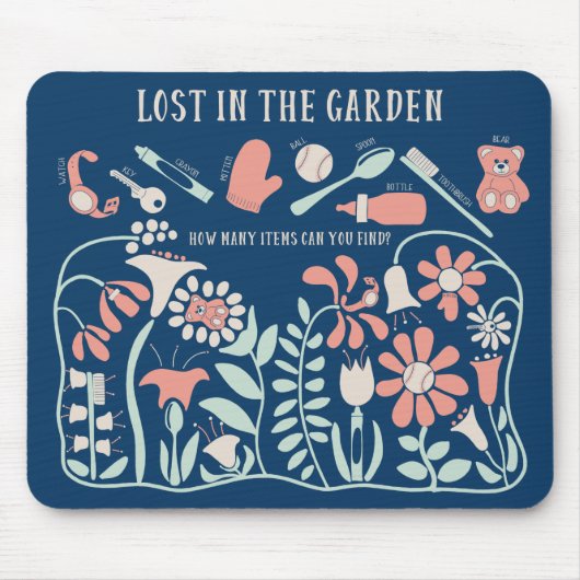 Verborgen Afbeelding, puzzel, gamen zoeken en zoek Muismat (Voorkant)