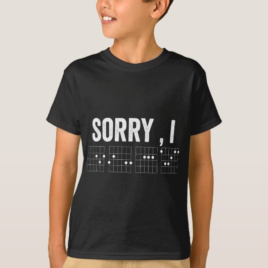 Verborgen bericht Sorry I-DGAF akkoorden gitaar T-shirt (Voorkant)
