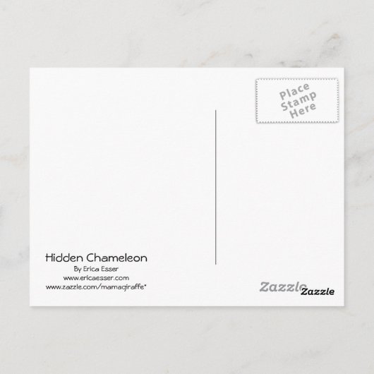 Verborgen Chameleon Briefkaart (Achterkant)