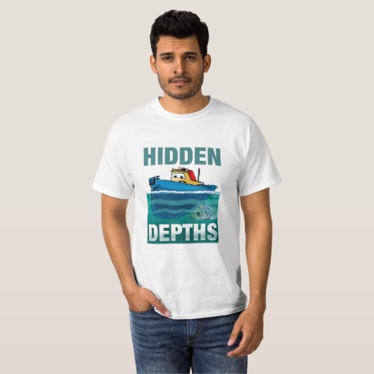 Verborgen diepteboot t-shirt (Voorkant volledig)