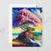 Verborgen eiland in de oceaan briefkaart (Voorkant / Achterkant)