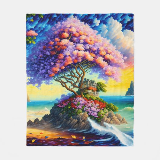 Verborgen eiland in de oceaan fleece deken (Voorkant)