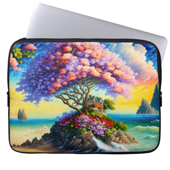 Verborgen eiland in de oceaan laptop sleeve (Voorkant)