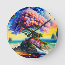 Verborgen eiland in de oceaan ronde klok