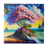 Verborgen eiland in de oceaan tegeltje (Voorkant)