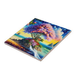 Verborgen eiland in de oceaan tegeltje