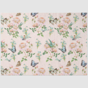 Verborgen Fairy Blush Roze Bloemen Dragonfly Vlind Tissuepapier