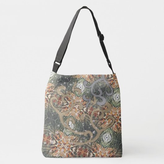 Verborgen fijne camouflage en Jouw tekst Crossbody Tas (Achterkant)