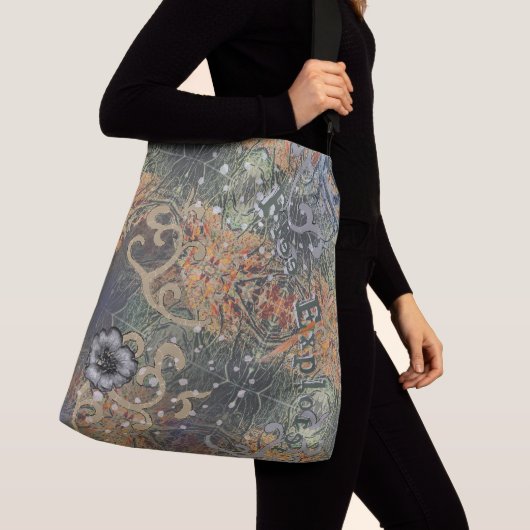 Verborgen fijne camouflage en Jouw tekst Crossbody Tas (Dichtbij)