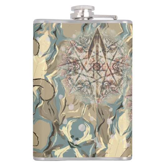 Verborgen fijne camouflage en Jouw tekst Heupfles (Achterkant)