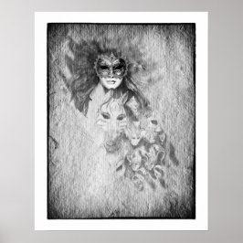Verborgen gezichten en voorbij Masker/Venetië Poster