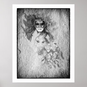 Verborgen gezichten en voorbij Masker/Venetië Poster