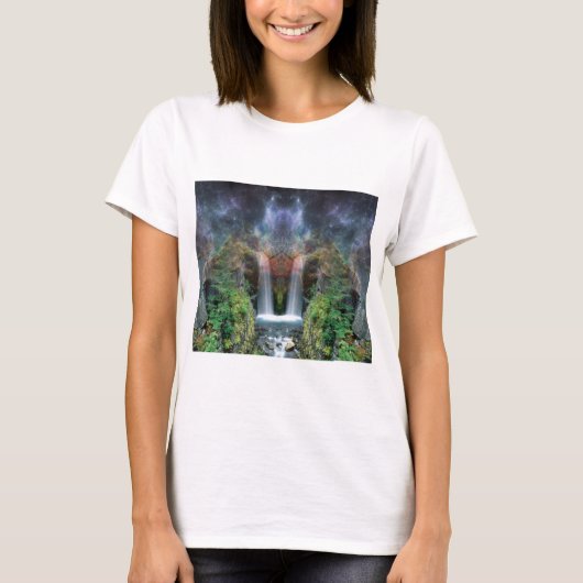 Verborgen gezichten in de waterval van Fantasy T-shirt (Voorkant)