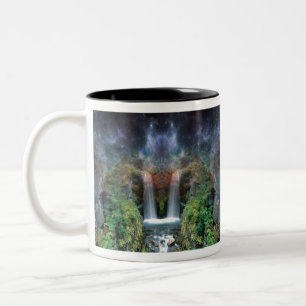 Verborgen gezichten in de waterval van Fantasy Tweekleurige Koffiemok