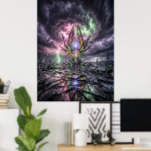 Verborgen Glas Storm Landschap Poster (Thuiskantoor)