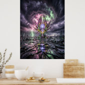 Verborgen Glas Storm Landschap Poster (Keuken)