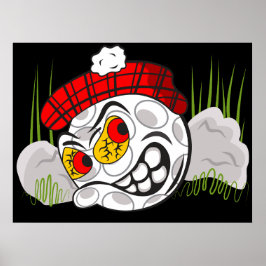 Verborgen golfbal, grappige sport poster