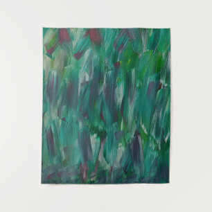 Verborgen Groen Rood Wit Kleurrijk Abstract Kunst Wandkleed