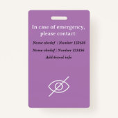 Verborgen handicap Lanyard Onzichtbare ziekte ID Badge (Achterkant)