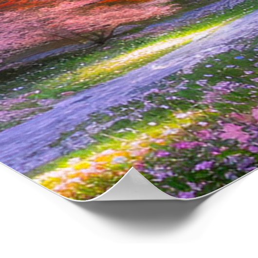 Verborgen heiligdom van de Sakura bomen Poster (Hoek)