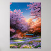 Verborgen heiligdom van de Sakura bomen Poster (Voorkant)