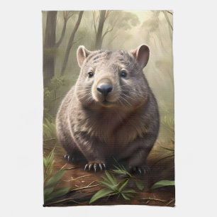 "Verborgen in de bush: een Australische wombat in  Theedoek