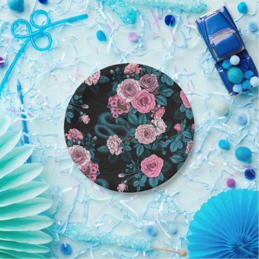 Verborgen in de rozen 2 papieren bordje (Feest)