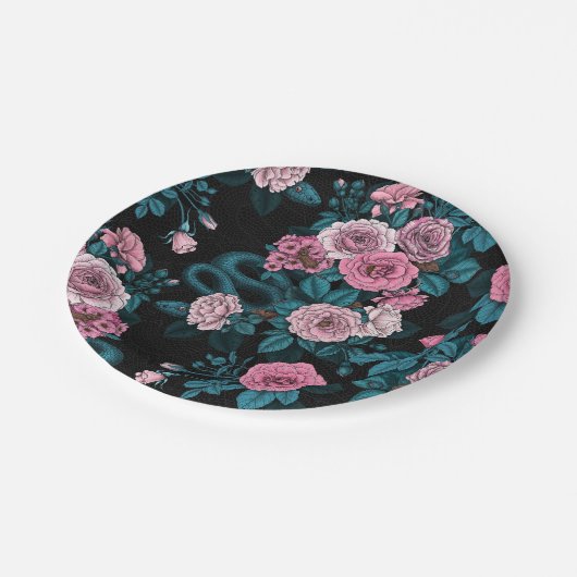 Verborgen in de rozen 2 papieren bordje (Gekanteld)