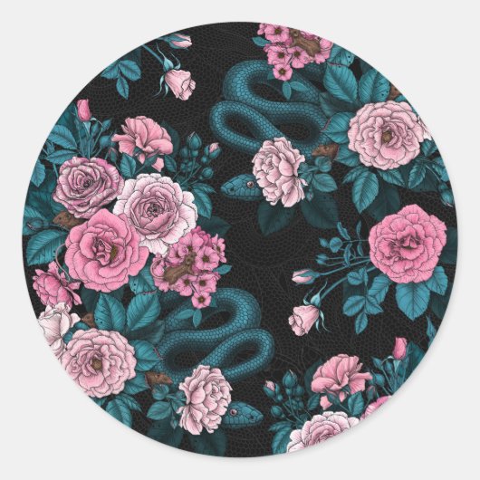 Verborgen in de rozen 2 ronde sticker (Voorkant)