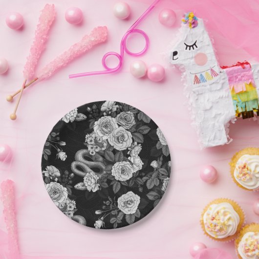 Verborgen in de rozen 3 papieren bordje (Feest)