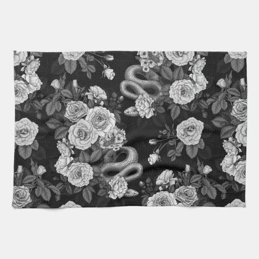 Verborgen in de rozen 3 theedoek (Horizontaal)