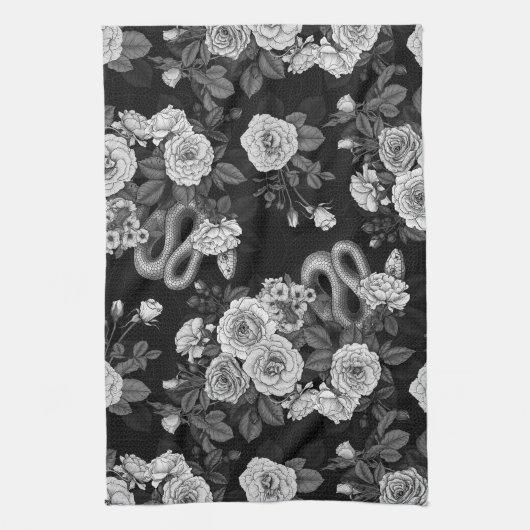 Verborgen in de rozen 3 theedoek (Verticaal)