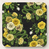 Verborgen in de rozen, geel en groen bier onderzetter (Voorkant)