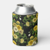 Verborgen in de rozen, geel en groen blikjeskoeler (Blikje Voorkant)