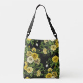 Verborgen in de rozen, geel en groen crossbody tas (Achterkant)