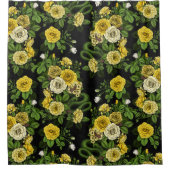 Verborgen in de rozen, geel en groen douchegordijn (Voorkant)