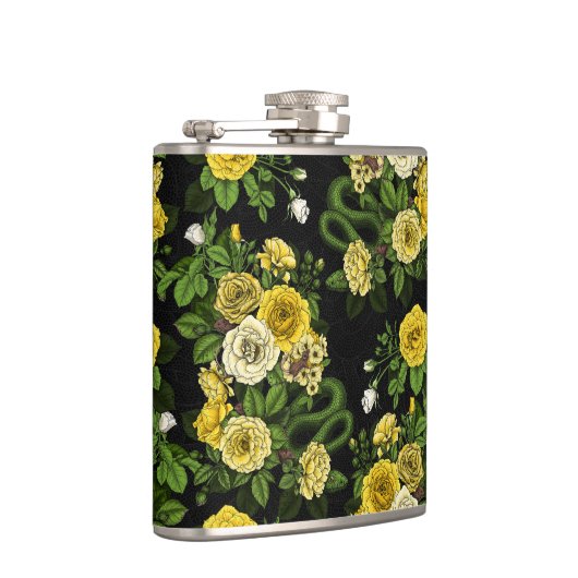 Verborgen in de rozen, geel en groen heupfles (Rechts)