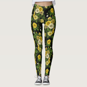 Verborgen in de rozen, geel en groen leggings