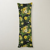 Verborgen in de rozen, geel en groen lichaamskussen (Achterkant (Verticaal))