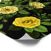 Verborgen in de rozen, geel en groen poster (Hoek)