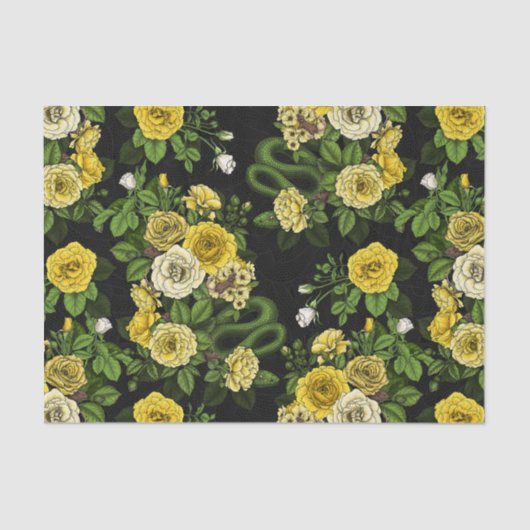 Verborgen in de rozen, geel en groen tissuepapier (Voorkant)