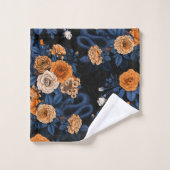 Verborgen in de rozen, oranje en blauw bad handdoek (Wasdoekje)