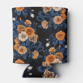 Verborgen in de rozen, oranje en blauw blikjeskoeler (Achterkant)