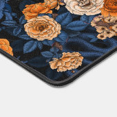 Verborgen in de rozen, oranje en blauw bureaumat (Hoek)