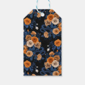 Verborgen in de rozen, oranje en blauw cadeaulabel (Voorkant)