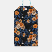 Verborgen in de rozen, oranje en blauw cadeaulabel (Achterkant)