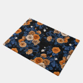 Verborgen in de rozen, oranje en blauw deurmat (Schuin)