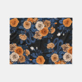 Verborgen in de rozen, oranje en blauw fleece deken (Voorkant (Horizontaal))