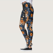 Verborgen in de rozen, oranje en blauw leggings (Links)