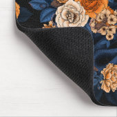 Verborgen in de rozen, oranje en blauw muismat (Hoek)